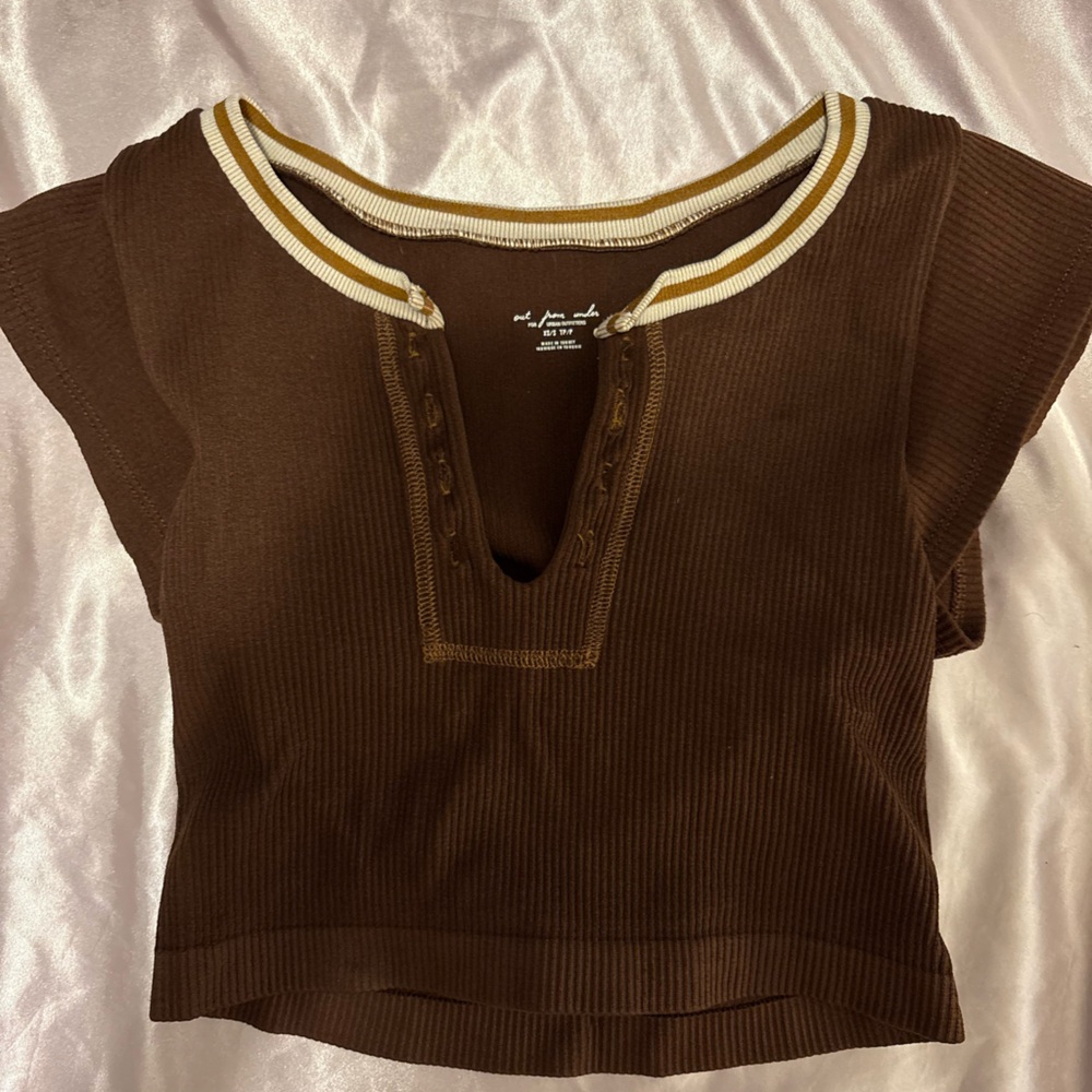 Urban Outfitters Chocolate Ribbed Top